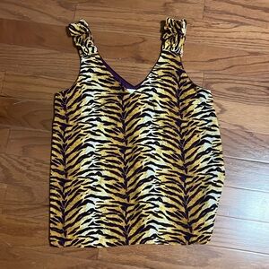 NWT Tiger Print Sleeveless Blouse - Size Small